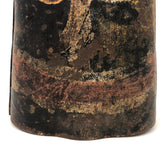 Incredible Folk Art Painted Antique Iron Cow Bell With Cast Iron Clapper