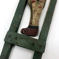 Polka Dot Painted Large Handmade Wooden Clown Acrobat Squeeze Toy