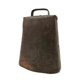Incredible Folk Art Painted Antique Iron Cow Bell With Cast Iron Clapper
