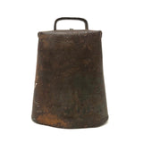 Incredible Folk Art Painted Antique Iron Cow Bell With Cast Iron Clapper