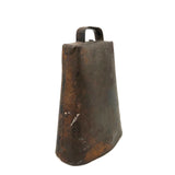 Incredible Folk Art Painted Antique Iron Cow Bell With Cast Iron Clapper
