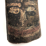 Incredible Folk Art Painted Antique Iron Cow Bell With Cast Iron Clapper