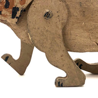 Fantastic Folk Art Lion with Moveable Legs, Long Tail and Bared Teeth!