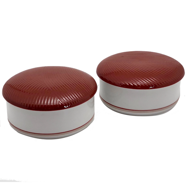 Jack Lenor Larsen Dansk Porcelain Lidded Boxes or Canisters - a Pair