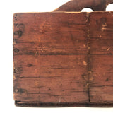 Great Old Handmade Wooden Caddy With Nails Six Compartments