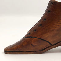 Carved Antique Wooden Boot