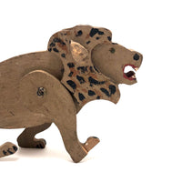 Fantastic Folk Art Lion with Moveable Legs, Long Tail and Bared Teeth!