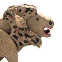 Fantastic Folk Art Lion with Moveable Legs, Long Tail and Bared Teeth!