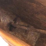 Incredible Folk Art Painted Antique Iron Cow Bell With Cast Iron Clapper