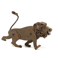 Fantastic Folk Art Lion with Moveable Legs, Long Tail and Bared Teeth!