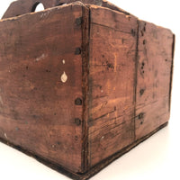 Great Old Handmade Wooden Caddy With Nails Six Compartments