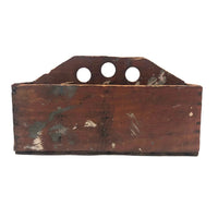 Great Old Handmade Wooden Caddy With Nails Six Compartments