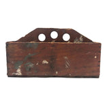 Great Old Handmade Wooden Caddy With Nails Six Compartments