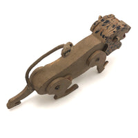 Fantastic Folk Art Lion with Moveable Legs, Long Tail and Bared Teeth!