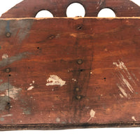 Great Old Handmade Wooden Caddy With Nails Six Compartments
