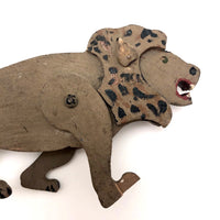 Fantastic Folk Art Lion with Moveable Legs, Long Tail and Bared Teeth!