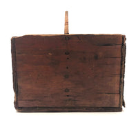 Great Old Handmade Wooden Caddy With Nails Six Compartments