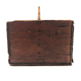 Great Old Handmade Wooden Caddy With Nails Six Compartments