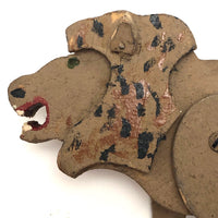 Fantastic Folk Art Lion with Moveable Legs, Long Tail and Bared Teeth!