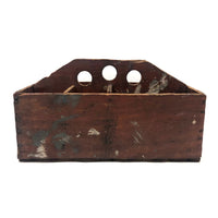 Great Old Handmade Wooden Caddy With Nails Six Compartments