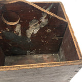 Great Old Handmade Wooden Caddy With Nails Six Compartments