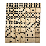 Beautiful Antique Bone and Ebony Dominoes with Brass Pins- Complete Set