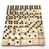 Beautiful Antique Bone and Ebony Dominoes with Brass Pins- Complete Set