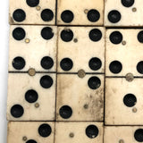Beautiful Antique Bone and Ebony Dominoes with Brass Pins- Complete Set