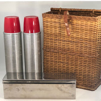 Vintage 1940s Abercrombie and Fitch Picnic Basket Set, Made in England