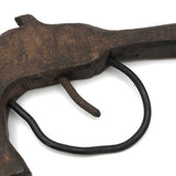Old Carved Toy Gun with Wire Trigger