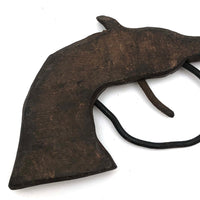 Old Carved Toy Gun with Wire Trigger