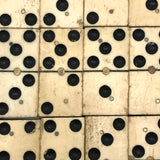 Beautiful Antique Bone and Ebony Dominoes with Brass Pins- Complete Set