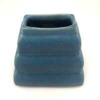 Blue Pyramid Shaped American Art Pottery Bud Vase