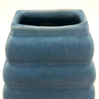 Blue Pyramid Shaped American Art Pottery Bud Vase