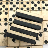 Beautiful Antique Bone and Ebony Dominoes with Brass Pins- Complete Set