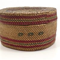 Makah Northwest Coast Native Antique Lidded Basket