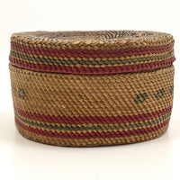 Makah Northwest Coast Native Antique Lidded Basket