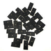 Beautiful Antique Bone and Ebony Dominoes with Brass Pins- Complete Set