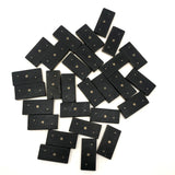 Beautiful Antique Bone and Ebony Dominoes with Brass Pins- Complete Set
