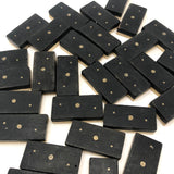 Beautiful Antique Bone and Ebony Dominoes with Brass Pins- Complete Set