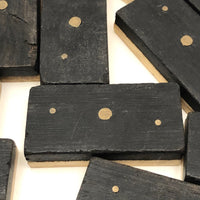 Beautiful Antique Bone and Ebony Dominoes with Brass Pins- Complete Set