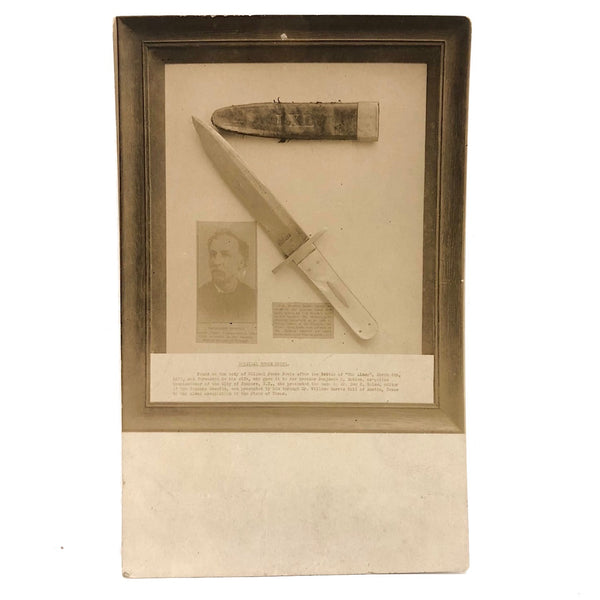 Antique RPPC of The Original Bowie Knife Displayed at the Alamo Association of Texas