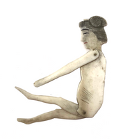 Tiny Antique Japanese Carved Bone Articulated Doll