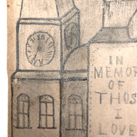 Mourning Sailor Antique Pencil Drawing, Conneautville, Pennsylvania