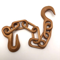 Nicely Carved Blonde Wood 11 Inch Whimsy Chain with End Hooks