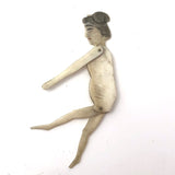 Tiny Antique Japanese Carved Bone Articulated Doll
