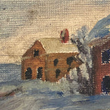 SOLD Old Miniature Painting of Snowy Erzgebirge-Looking Village