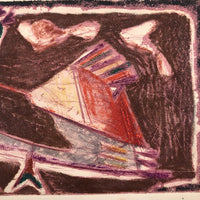 Wonderful 1950 Pencil Signed Mixed Media Print “Bird” by Harold Zussin