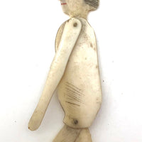 Tiny Antique Japanese Carved Bone Articulated Doll