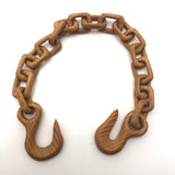 Finely Carved Blonde Wood Whimsy Chain with End Hooks - Smaller of Two